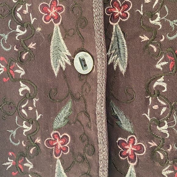 Embroidered Denim Coat - Picture 2 of 14